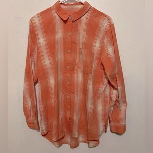 NWT Men’s Universal Threads coral plaid long sleeve size Large